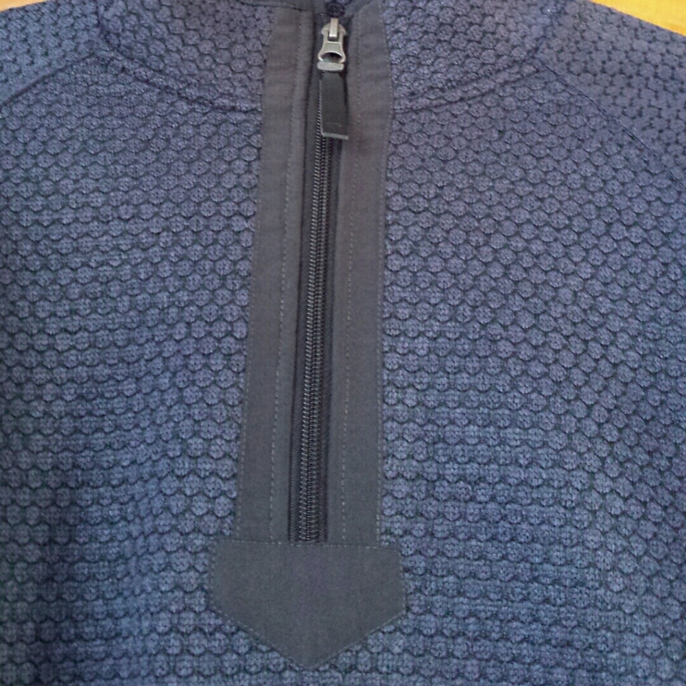 NWT Liv Outdoor Men's Blue Textured Knit 1/4 Zip Pullover S - Picture 5 of 14